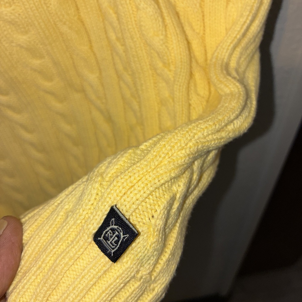 Vintage Ralph Lauren Cable Pattern Tank Top crop summer yellow size large - Picture 6 of 11